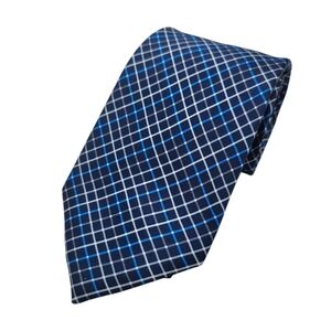 Mens Vitaliano Blue Gray Navy 100% Silk‎ Tie